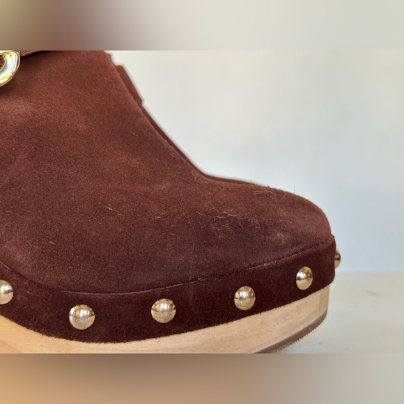 Steve Madden Hilde Brown Suede Wood Mule Clogs Women's Size 8.5 M - Picture 7 of 10